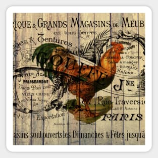 Cottagecore french  barn wood  western country kitchen farmhouse rooster Sticker